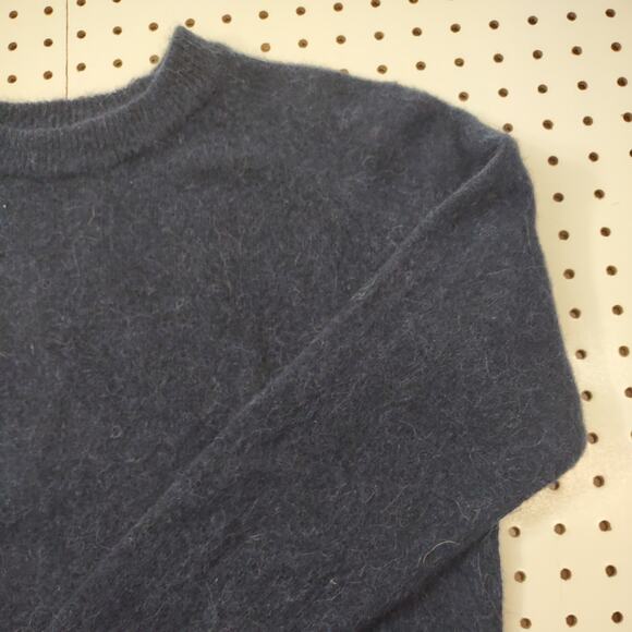 Zara Alpaca Wool Blend Navy Sweater, Size Large - Picture 4 of 7